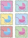 Buggies in colored frames