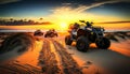 Buggies in the Desert Sunset Royalty Free Stock Photo