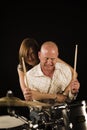 Bugging drummer Royalty Free Stock Photo