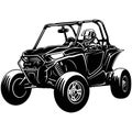 Buggy ATV Quad Bike and Sexy Girl - Extreme Dirt Bike 4x4 - Clipart, Vector Design