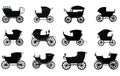 Buggy Carriage silhouette, buggy carriage vector illustration Royalty Free Stock Photo