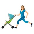 Buggy fit ultimate outdoor fitness class for mums vector illustration Royalty Free Stock Photo