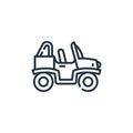 buggy vector icon. buggy editable stroke. buggy linear symbol for use on web and mobile apps, logo, print media. Thin line Royalty Free Stock Photo