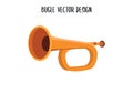 Bugle vector design. Bugle flat style vector illustration isolated on white background Royalty Free Stock Photo