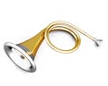 Bugle on a white Royalty Free Stock Photo