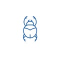 Bugs,egypt sign line icon concept. Bugs,egypt sign flat  vector symbol, sign, outline illustration. Royalty Free Stock Photo