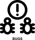 bugs, error, flaw, problem, trouble, defect outline icon