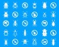 Bugs icon blue set vector