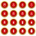 Bugs icon red circle set Royalty Free Stock Photo