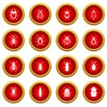 Bugs icon red circle set