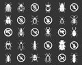 Bugs icon set grey vector