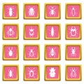 Bugs icons pink