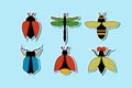 bugs and insect logo icon design flat isolated illustration