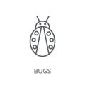 Bugs linear icon. Modern outline Bugs logo concept on white back