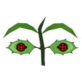 Bugs and plants clip art