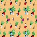 Seamless bugs vector repeat pattern