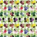 Seamless bugs vector repeat pattern