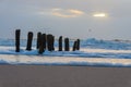 Wooden jetty at a beach of Sylt