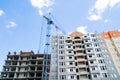 Buiding housing complex construction crane Royalty Free Stock Photo