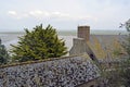 Buidings and roofs in Mont Saint Michele in France, Normandy Royalty Free Stock Photo