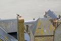 Buidings and roofs in Mont Saint Michele in France, Normandy