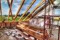 Interior of house under construction.