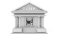 Build In Bank Cash ATM Machine As Bank Building. 3d Rendering Royalty Free Stock Photo