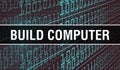 Build computer concept illustration using code for developing programs and app. Build computer website code with colourful tags in Royalty Free Stock Photo