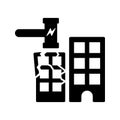 Build, construction, harmer icon. Black vector graphics Royalty Free Stock Photo