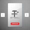 Build, design, develop, tool, tools Glyph Icon in Carousal Pagination Slider Design & Red Download Button Royalty Free Stock Photo