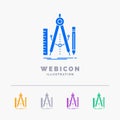 Build, design, geometry, math, tool 5 Color Glyph Web Icon Template isolated on white. Vector illustration Royalty Free Stock Photo