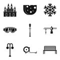 Build design icons set, simple style Royalty Free Stock Photo