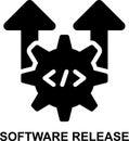 build, development, programming, coding, release, launch solid glyph icon Royalty Free Stock Photo