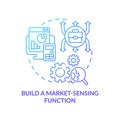 Build market sensing function blue gradient concept icon Royalty Free Stock Photo