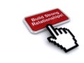 build strong relationships button on white