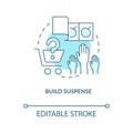 Build suspense turquoise concept icon