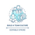Build team culture blue concept icon
