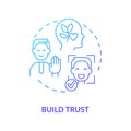 Build trust blue gradient concept icon