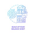 Build up your balance sheet blue gradient concept icon Royalty Free Stock Photo