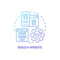 Build website blue gradient concept icon