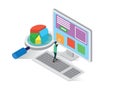 Build website isometric icons concept, build website illustration vector,website builder