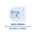 Build website light blue concept icon