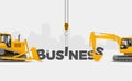 Business Creation themed banner, vector illustration. Building Business Concept.