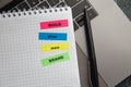 Build Your Own Brand text on colorful sticky notes. Personal development concept