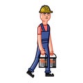 Builder bears a paint Royalty Free Stock Photo