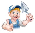 Builder Bricklayer Construction Worker Trowel Tool Royalty Free Stock Photo