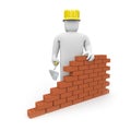 The builder builds a wall