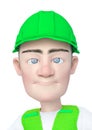 Builder cartoon is angry