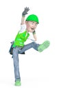 Builder cartoon is dancing