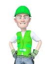 Builder cartoon is furious